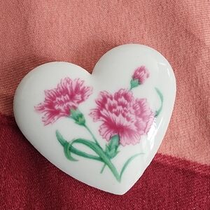 Avon Heart-Shaped Brooch with Floral Accents